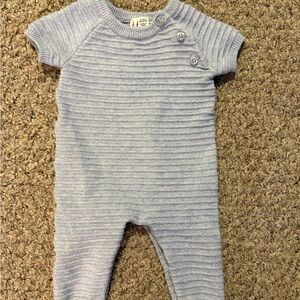 Janie and Jack Ribbed Knit sweater baby One Piece in light blue
